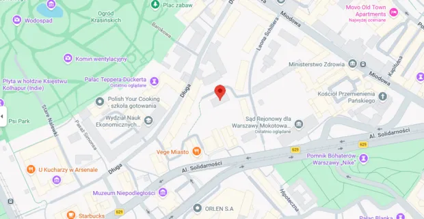 Mapa dojazdu i wejście główne